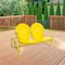 2-Person Outdoor Retro Metal Tulip Double Glider Patio Chair